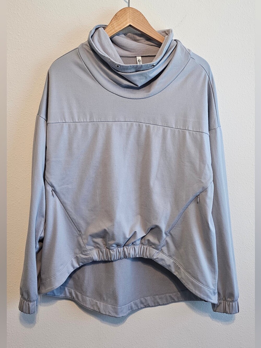 Fabletics Europa Pullover Cowl Neck High Low Sweatshirt Gray Medium Activewear